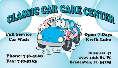 Car Wash Business Card Sample