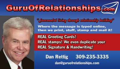Send out cards business card sample