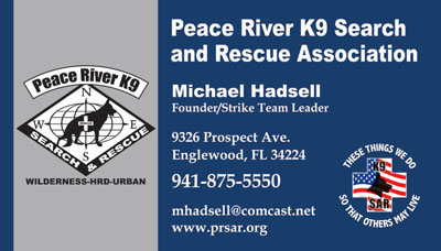 K9 Search and Rescue Business card