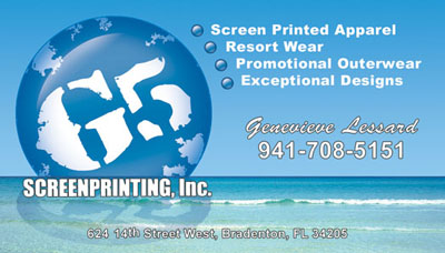 Screen printer business card sample